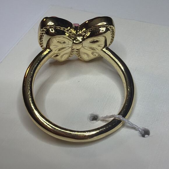 Kendra Scott Haley Bow Ring Gold Plated Blush Ivory Mother‑of‑Pearl 7 Dust Bag - Picture 6 of 7